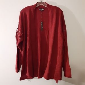 Alison Andrews Red Long Sleeved Cardigan Size Large